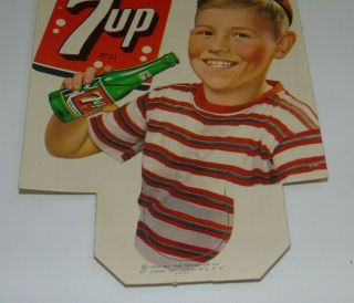 1949 7UP Soda Advertising Card Bottle Topper Store Display Cardboard 3
