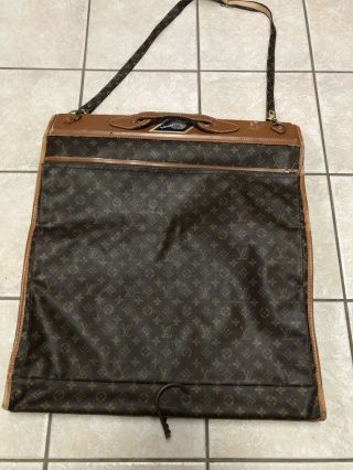 Louis Vuitton Garment Suit Bag Vintage Monogram Canvas Leather Luggage Tan Brown 2