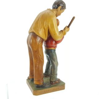 Norman Rockwell Little Leaguer Wood Carved 8 