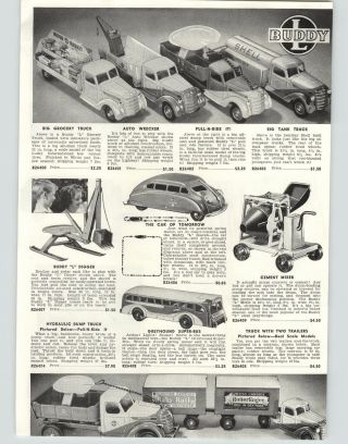 1941 Paper Ad Buddy L Toy Trucks Motor Market Shell Gasoline Tanker Baby Ruth,