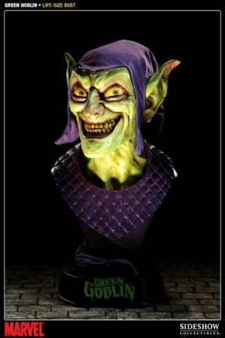 Green Goblin Life Size Bust Sideshowcomes With And Accessor