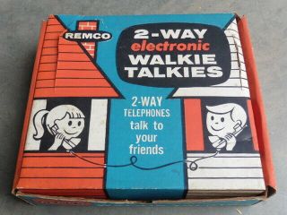 1950s Remco 2 Way Electronic Walkie Talkie Set Space Age Design W Wire Box
