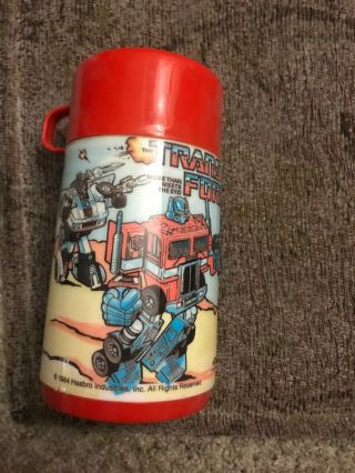 1984 Transformers Thermos For Lunchbox Aladdin Hasbro Complete Vintage