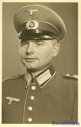 Port.  Photo: Studio Close Up Pic Wehrmacht Soldier In Dress Uniform