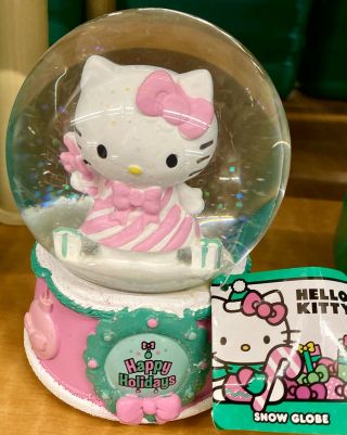 2019 Hello Kitty Christmas Snow Globe Musical Happy Holidays Figure Sanrio