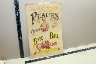 Scarce 1896 Reach Official Baseball Guide Here Display Sign Bat Ball