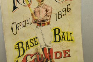 SCARCE 1896 REACH OFFICIAL BASEBALL GUIDE HERE DISPLAY SIGN BAT BALL 3