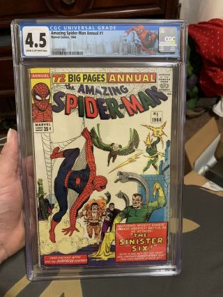 Spider - Man Annual 1 Cgc 4.  5 1st App Sinister Six Nycc Spidey L/e Label