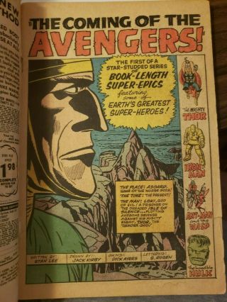 Avengers 1 Looking Book 1963 1st Avengers. 2