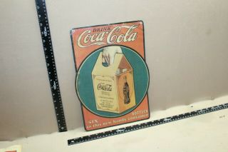Scarce 1920s Drink Coca Cola Handy 6 Pack Bottle Store Display Sign Soda Pop