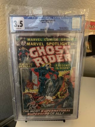 Marvel Spotlight 5 First Appearance Ghost Rider Cgc 3.  5 Vintage Comic