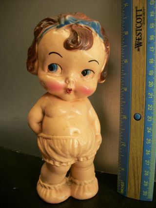 Vintage 1920s Irwin 7 In.  Celluloid Blow Mold Kewpie Flapper Girl Toy Doll
