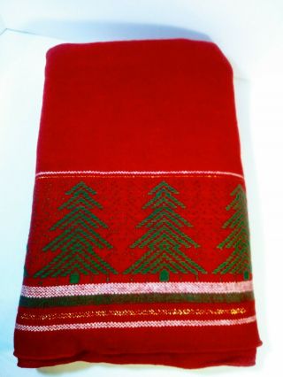 Vintage Christmas Tablecloth Red 70 