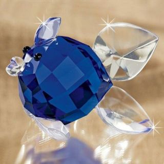 Deluxe Crystal Fish Figurine Blue With Clear Fins