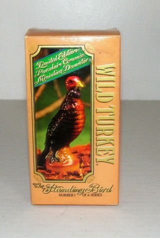 Vintage Ceramic Wild Turkey " Mini No.  1 " Full Bottle Kentucky Bourbon Whiskey