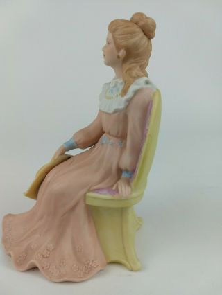 Homco Home Interiors Porcelain Figurine Woman Sitting in Chair 1439 7 