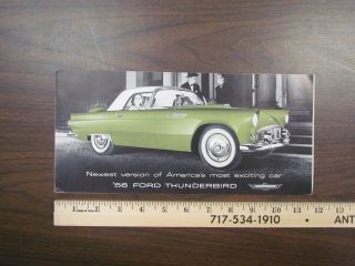 Vintage 1956 Ford Thunderbird T - Bird Sales Brochure / 1950s Car Literature