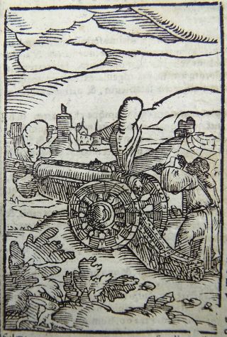 Jacob Lederlein (1550 - 1604) ; Fine Woodcut Leaf Polydorus Virgil Cannon Artillery
