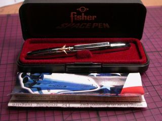 Rare Fisher Space Pen Bullet Chrome Cap Gold 747 Jet Plane Made In Usa