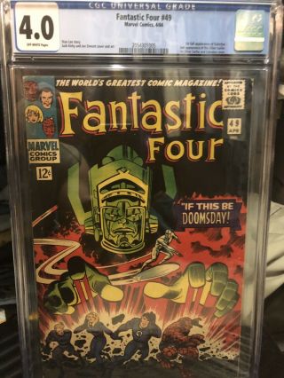 Fantastic Four 49 Cgc 4.  0 Ow Pages First Full Galactus Mcu