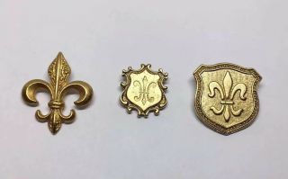 Fleur De Lis French Royal Family Symbol Pin Lapel Set Orleans Saints