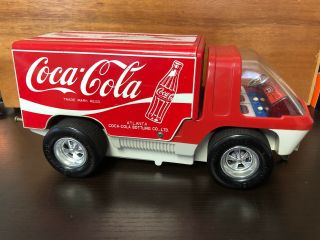 Taiyo Japan Coca Cola Big Wheel Tin Delivery Truck Battery Operated