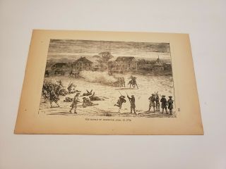 The Battle Of Lexington 1775 Revolutionary War C.  1875 Engraving