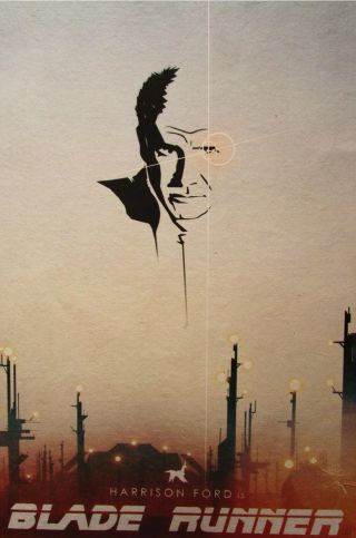 Blade Runner Harrison Ford Art Print Poster Movie Film Retro Vintage Painting