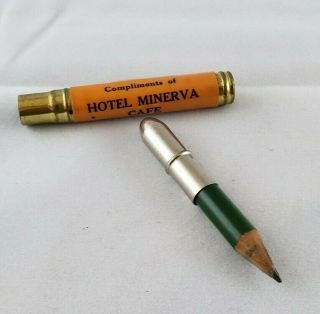 Vintage Bullet Pencil Advertising Hotel Minerva Cafe 216 Huntington Boston 25th