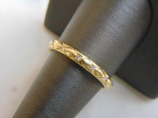 Womens Vintage Estate 14k Yellow Gold & Diamond Eternity Ring 3.  4g E2933