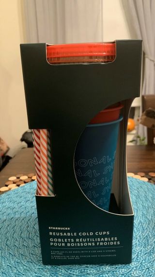 2019 Holiday Christmas Reuseable Starbucks Cold Cups With Straws