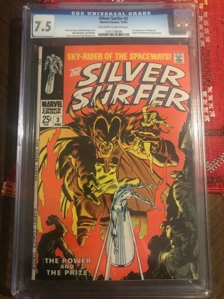 Silver Surfer 3 Cgc 7.  5 1st Mephisto 1968 Great Investment Book Silver Age