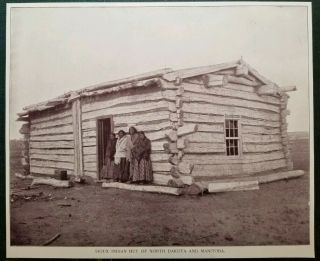 1894 Native Sioux Indian Hut / Cabin Of North Dakota & Manitoba Photo Print