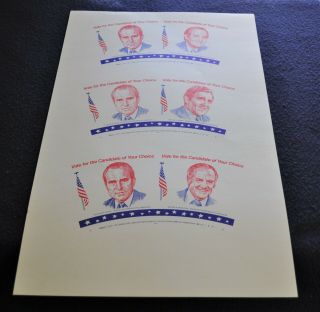 Vintage 1972 President Richard Nixon Humphrey Muskie Mcgovern Uncut Paper Cups