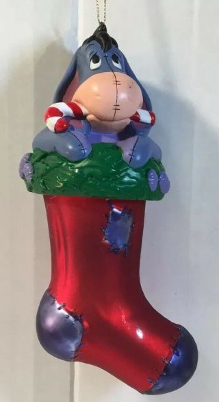 Collectible Eeyore - Winnie The Pooh In Christmas Stocking Glass Ornament