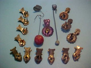 2 Victorian Ball Weighted Candle Holders,  14 Assorted Clip - On Holders