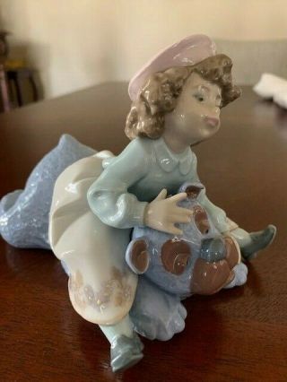 Lladro Girl With A Dog Figurine,  Retired 1994 Giddy Up 5664