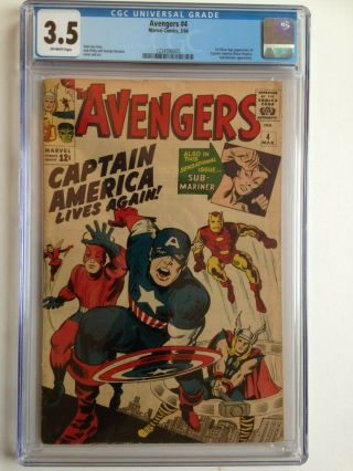 Avengers 4,  Cgc 3.  5,  Unrestored,  Case Intact,  $50 For 1,  2 Or 3 Books