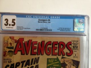 Avengers 4,  CGC 3.  5,  UNRESTORED,  CASE INTACT,  $50 for 1,  2 or 3 books 2