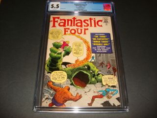 Fantastic Four 1 Golden Record Reprint Grr,  Cgc 5.  5,  1966 W/ White Pages