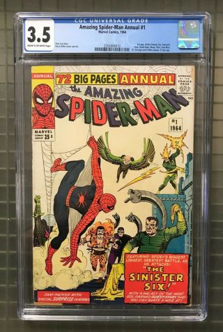 Spider - Man Annual 1 Marvel 1964 Cgc 3.  5 Sinister Six 1st Appearance