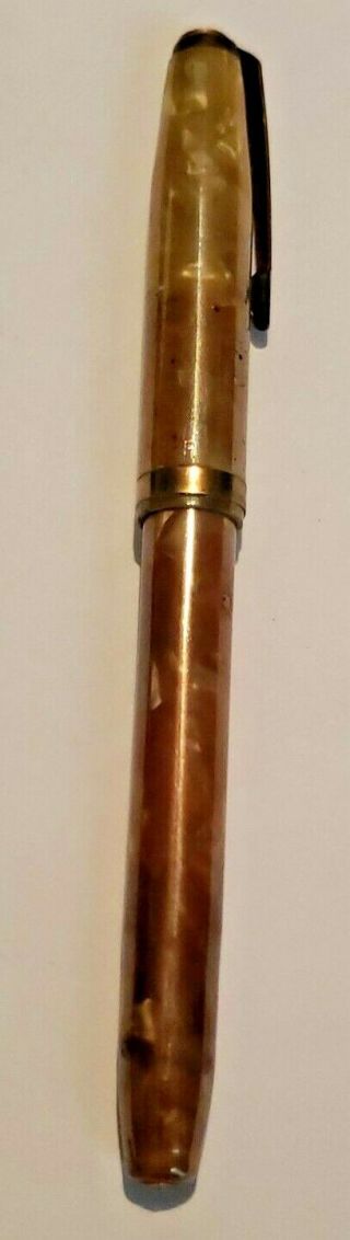 Vintage Tower Fountain Pen W/ Holt Medium Gold Nib,  Made In U.  S.  A - One Owner