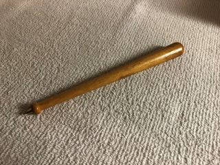 Vintage - Wooden Baseball Bat Ink Pen - 7 " Long Wood - Blank - No Markings Or Ads