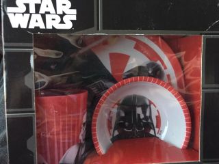 Disney Star Wars 3 Pc Darth Vader Graphics Mealtime Bowl Plate Cup Gift Set Zak