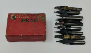 Esterbrook Pen Tips Nibs Lettering And Drawing Drawlet Box Vtg Camden Jersey