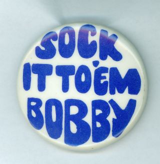 Vintage 1968 President Robert F.  Kennedy Campaign Pinback Button Sock It To 