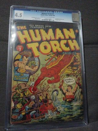 Human Torch 7 (1942).  Wwii Cover By Schomburg.  Cgc 4.  5.