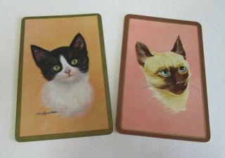 Vintage - Kitten And Cat Swap Cards - Light Orange & Salmon Backgrounds - 1970s