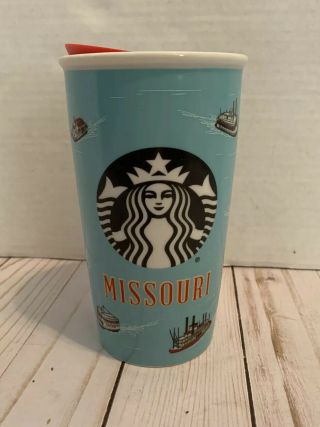 Starbucks Missouri Ceramic Tumbler Coffee Cup With Lid 12 Fl Oz