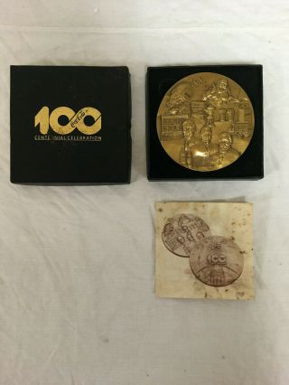 1986 100th Anniversary Coca Cola 9oz Bronze Medallion Centennial
